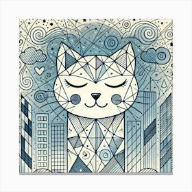 Veilstripe City Cat Canvas Print