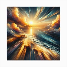 Sunset Over The Ocean 1 Canvas Print