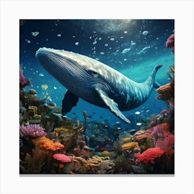 Firefly Colossal Sky Whale Amidst A Celestial Garden 96256 Canvas Print