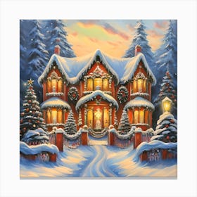 Gingerbread Mansion House (Winter 2023) Canvas Print