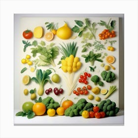 A wonderful assortment of fruits and vegetables 3 Canvas Print