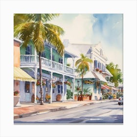 Key West Town Square Canvas Print