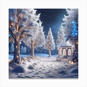 Leonardo Diffusion Xl A Realistic Snowy Winter Christmas Scene 1 Canvas Print