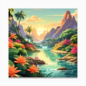 Tropical Landscape 1 Canvas Print