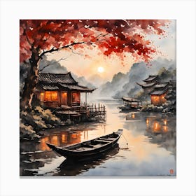 Chinese Village Canvas Print