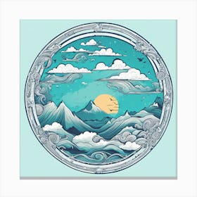 Ocean In A Circle Canvas Print