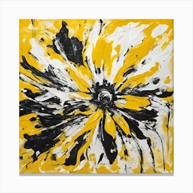 Yellow And Black Flower Canvas Print
