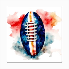 Watercolor Football 1 Canvas Print