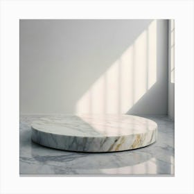 Round Marble Table 2 Canvas Print