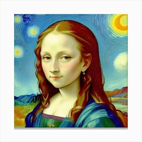 Mona Lisa's Youth A Modern Portrait Canvas Print