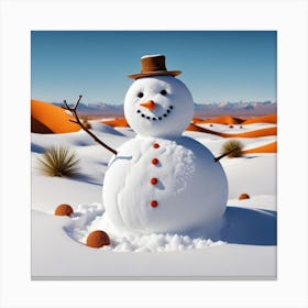 Snowman In The Desert 1 Canvas Print