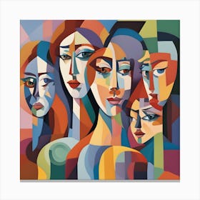 Abstract Women's Faces Canvas Print