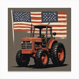 American Flag Tractor 1 Canvas Print