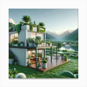 Shipping Container Home 4 Canvas Print