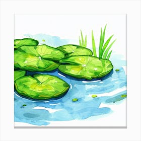 Watercolor Lily Pads Canvas Print