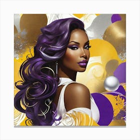 Purple Haired Woman Canvas Print