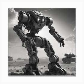 Robot In The Desert 3 Canvas Print