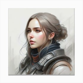Girl In Armor Canvas Print