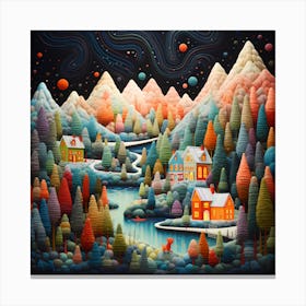 Vintage Yarnscape Noel Canvas Print