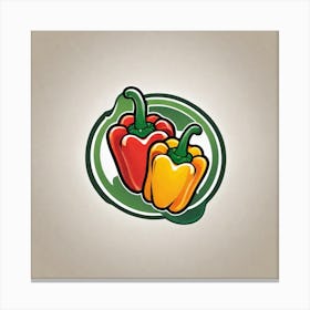 Two Peppers In A Circle Canvas Print