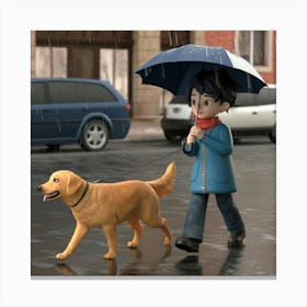 A 3d Render Of A Rainy Day Scene A Kid I 6hlt Fxistyh87n Dxnnug Ogo5sjcotb Qkujp1u76sa Canvas Print