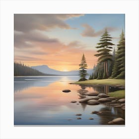 Sunset At Lake Tahoe Canvas Print