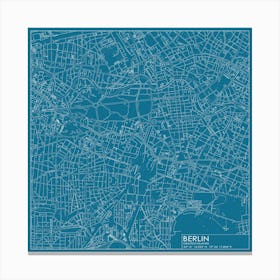 Berlin Deutschland city map blueprint design Stampe su tela