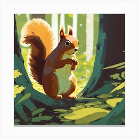 Squirrel In The Woods 44 Canvas Print