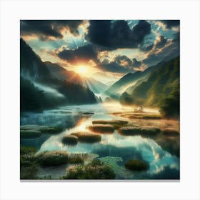 Sunrise In The Mountains 40 Canvas Print