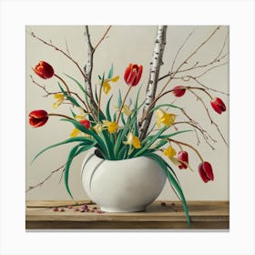 Tulips In A Vase 1 Canvas Print