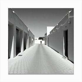 Black And White Street Scene 1 Canvas Print