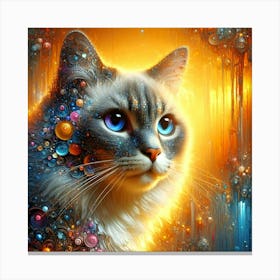 Feline Cat Creative Artwork Illustration 140 Canvas Print