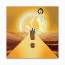 Woman In The Desert Canvas Print