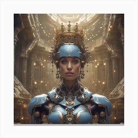 Woman In A Robot Costume Canvas Print
