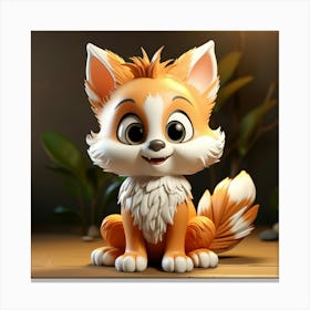 Fox Figurine 4 Canvas Print