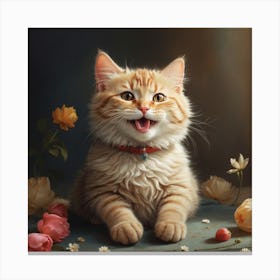 Smiling Kitten Canvas Print