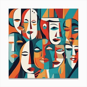 Group Of Faces Canvas Print