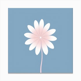 A White And Pink Flower In Minimalist Style Square Composition 59 Canvas Print