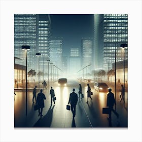 Cityscape At Night Canvas Print