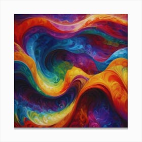 Abstract Painting Rainbow Color Canvas Print