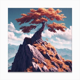 Tree On Top Of A Mountain 1 Canvas Print