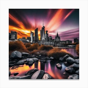 Sunset Over The City 5 Canvas Print