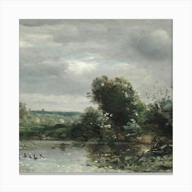 Pond With Ducks 1 Canvas Print