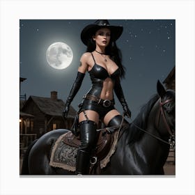 Hot Cowgirl Canvas Print