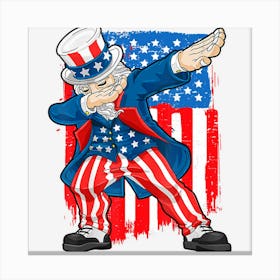 Trending Dabbing Uncle Sam 4th Of July Kids Boys Men Canvas Print