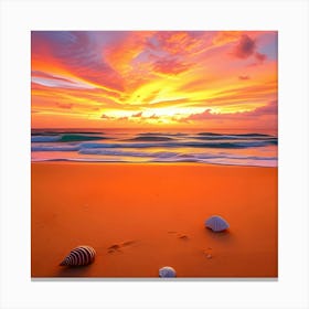 Sunset On The Beach 4 Canvas Print