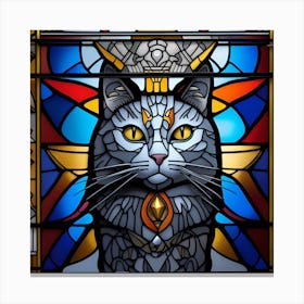 Cat, Pop Art 3D stained glass cat Egyptian pharaoh limited edition 47/60 Canvas Print