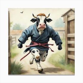 Samurai Cow 2 Canvas Print