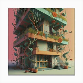 3d Illustration Of A Building Canvas Print