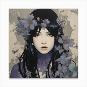  Gothic Twilight Faerie in Ash, Mauve, Indigo and Anthracite Canvas Print